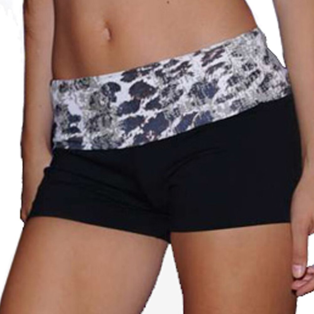 Lino Fitness Compression Shorts XS-S-M-L Brazilian Supplex Fold Over Yoga UV 50+